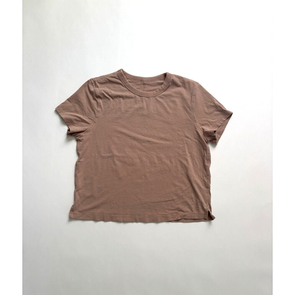 Lululemon Classic Fit Cotton Blend T-Shirt Mauve Pink - Size 4 - Picture 1 of 5